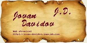 Jovan Davidov vizit kartica